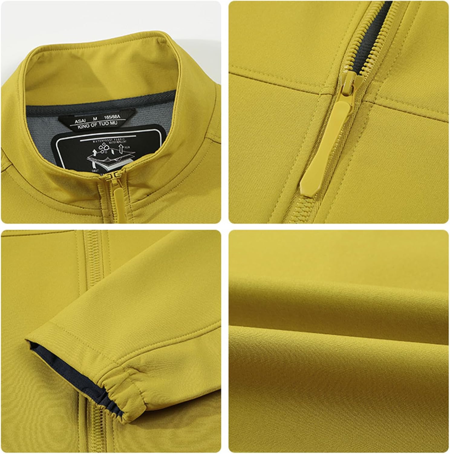 Personalised Men's Lightweight Softshell Jacket Custom Logo Fleece Lined Waterproof Windbreaker Tactical Rain Zip Up Coat - Image 6