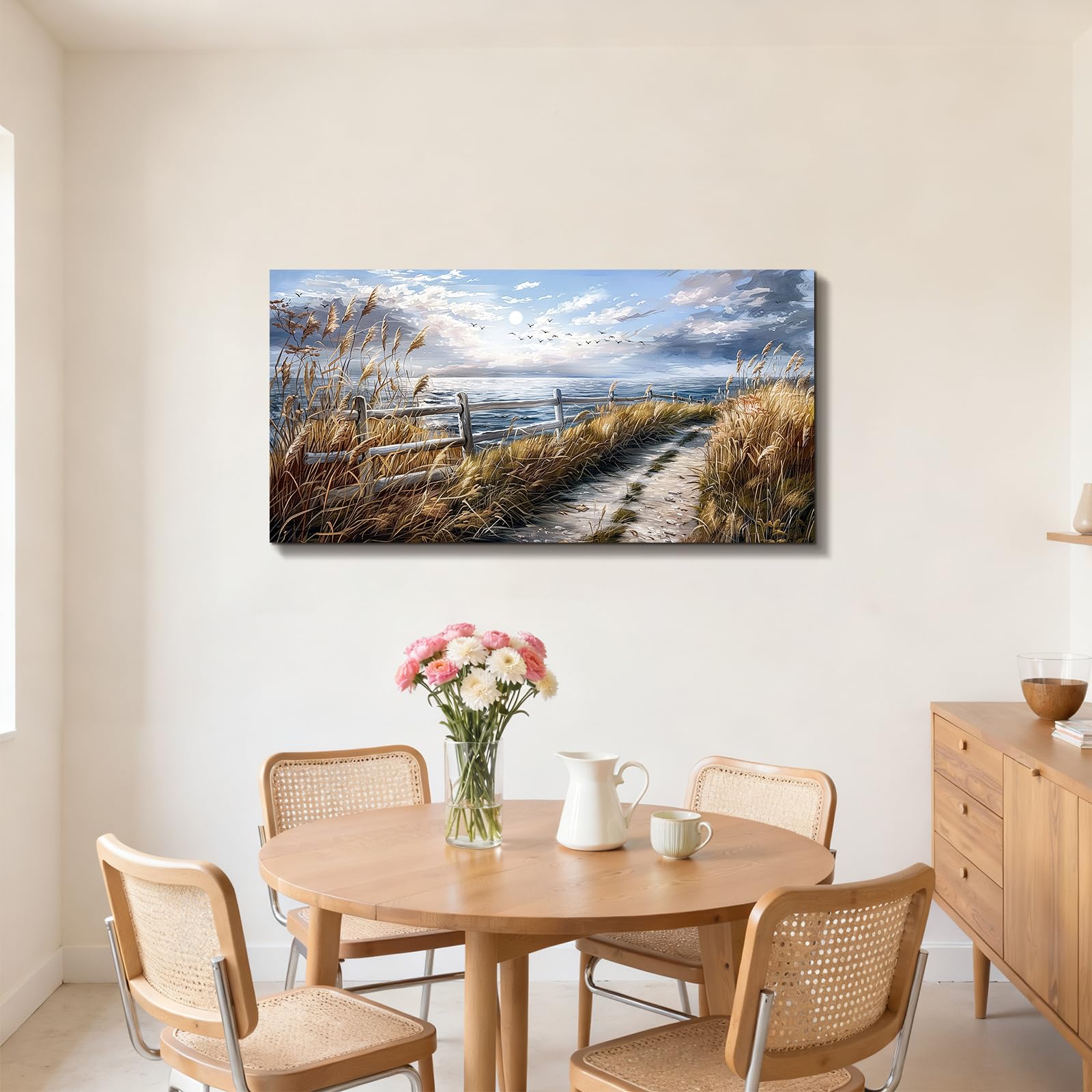 JHHUAMO Cuadros Decorativos Natural Mar Paisaje Salon Dormitorio 59x119 cm