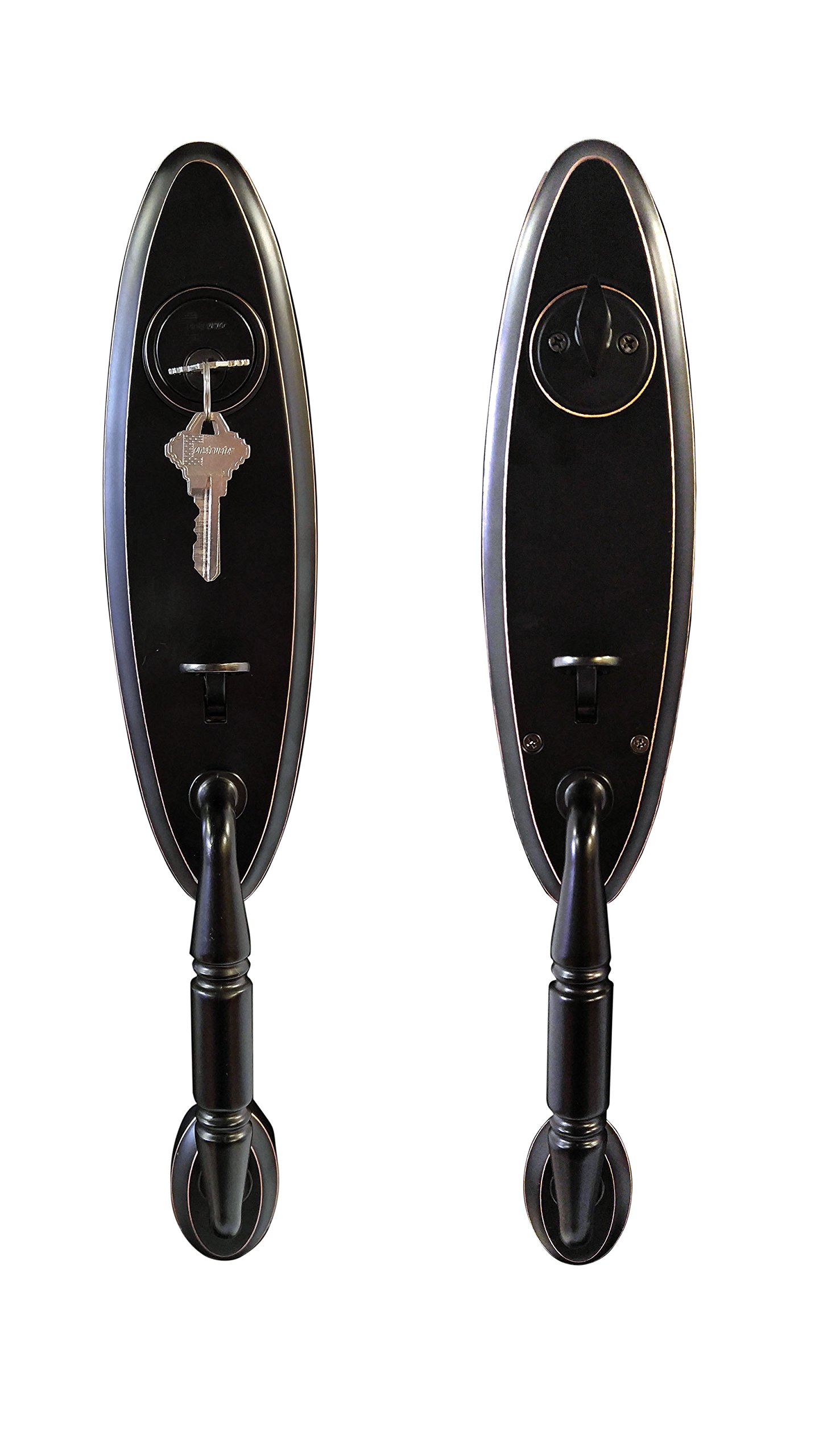 LEX Elite Hand Set Door Lock Lever, Oil Rubbed Bronze Finish, Door Lock Lever