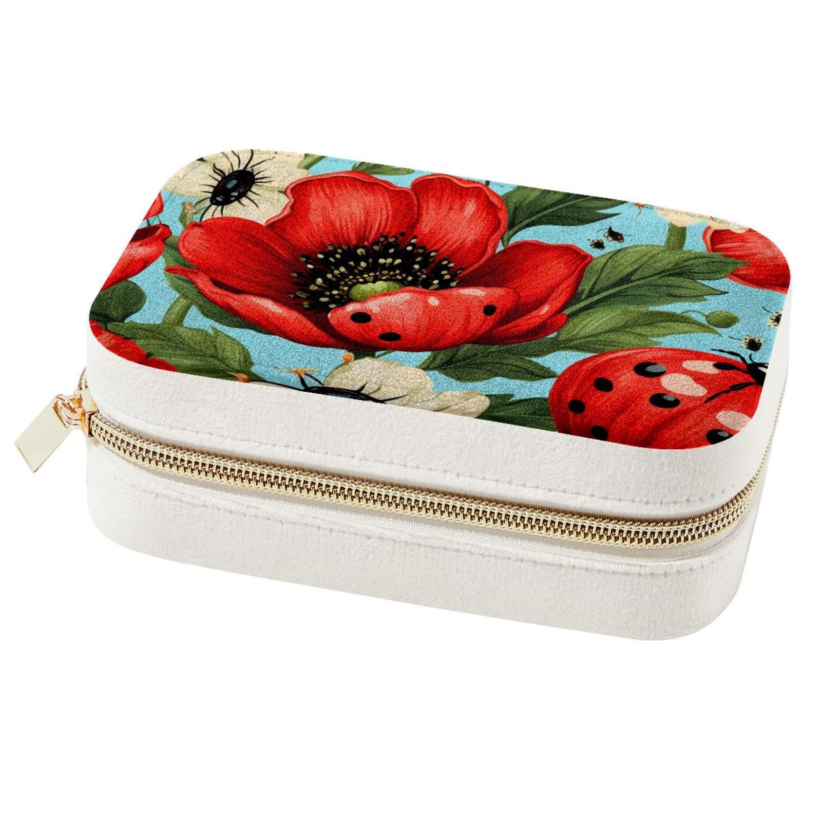 Boîte à bijoux de voyage Lady Beetle H écrin élégant en similicuir pour femme