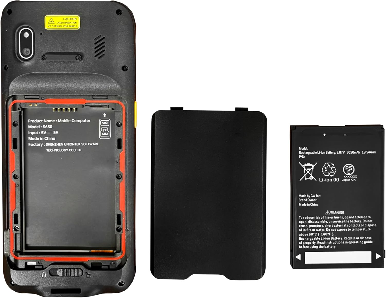 NuStar 65x Handheld Data Collector with battery and components