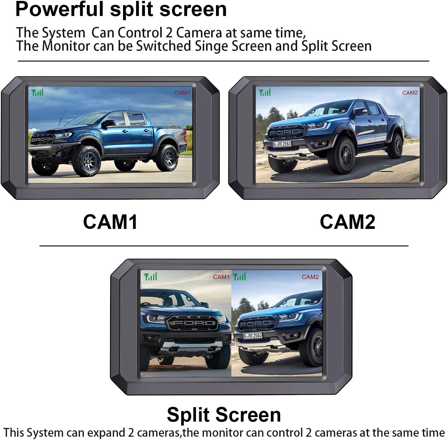 Wireless Backup Camera for Truck,LeeKooLuu F03 Bluetooth Backup Camera Digital Signals Rear View Camera System for Cars Campers Super Night Vision IP69 Waterproof DIY Guidelines