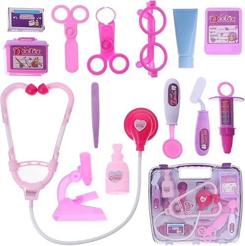 Miniatura 7 de Gadpiparty Juguetes para niños pequeños, 14 piezas, kit de médico para niños, juguetes de doctor con estetoscopio, juguetes de aprendizaje
