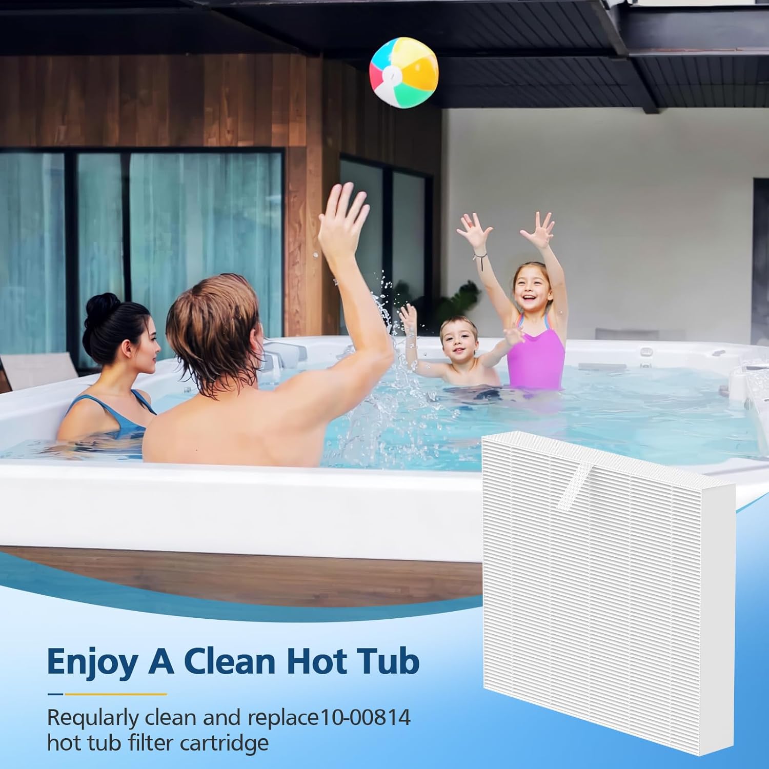 10-00814 Hot Tub Spa Flat Filters Compatible with Bullfrog M Series M6 M7 M8 M9, A Series A5 A6 A7 A8 A9 (2023 to Present) and Swim Series S150 S180XD S200-4 Pack