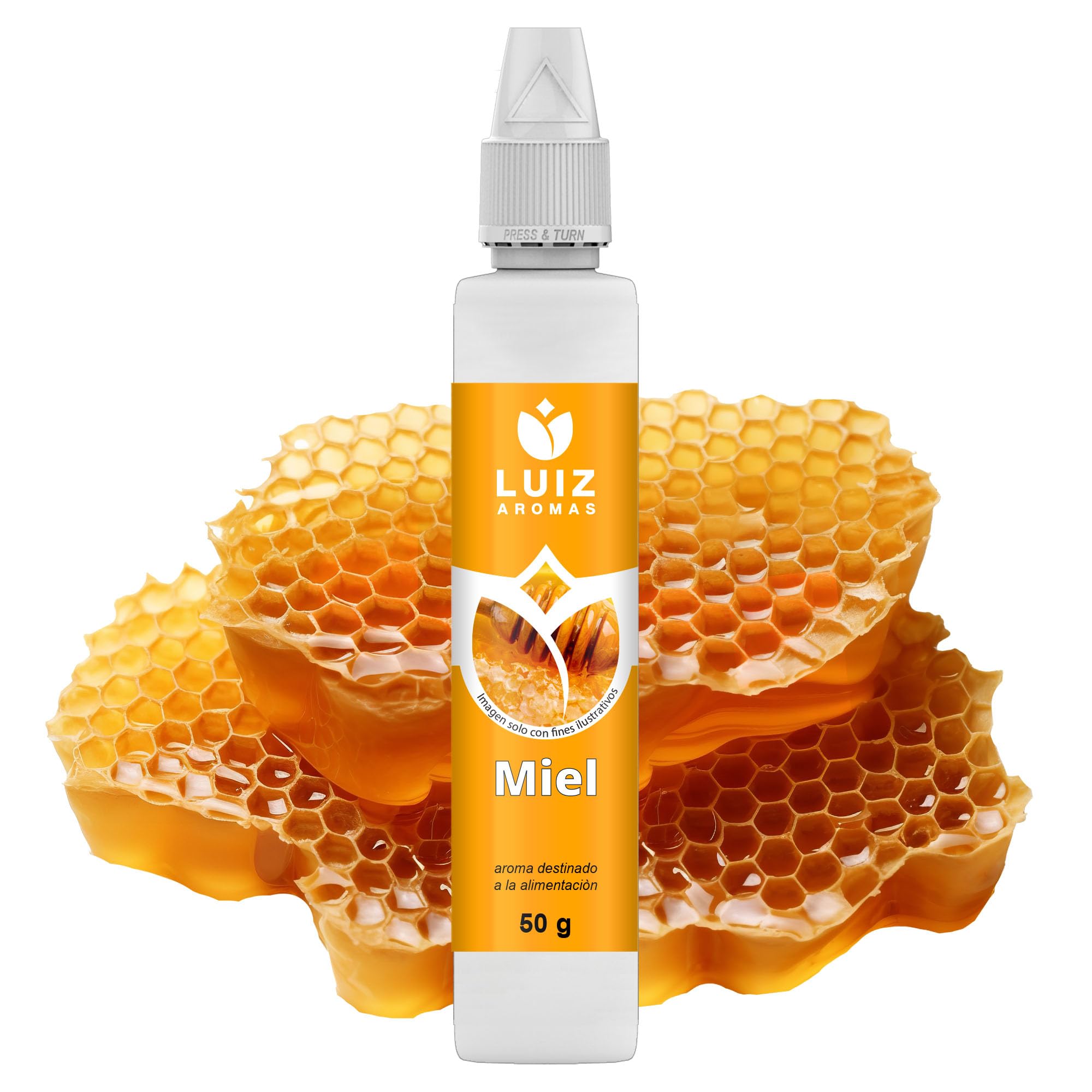 LUIZ AROMAS | Aroma Miel - Aroma Alimentario en Gotas para dulces de Hornear, Pasteles, Bizcochos y Tartas | Producto Vegano sin Calorías y sin Azucar | Producto 100% Italiano (50g)