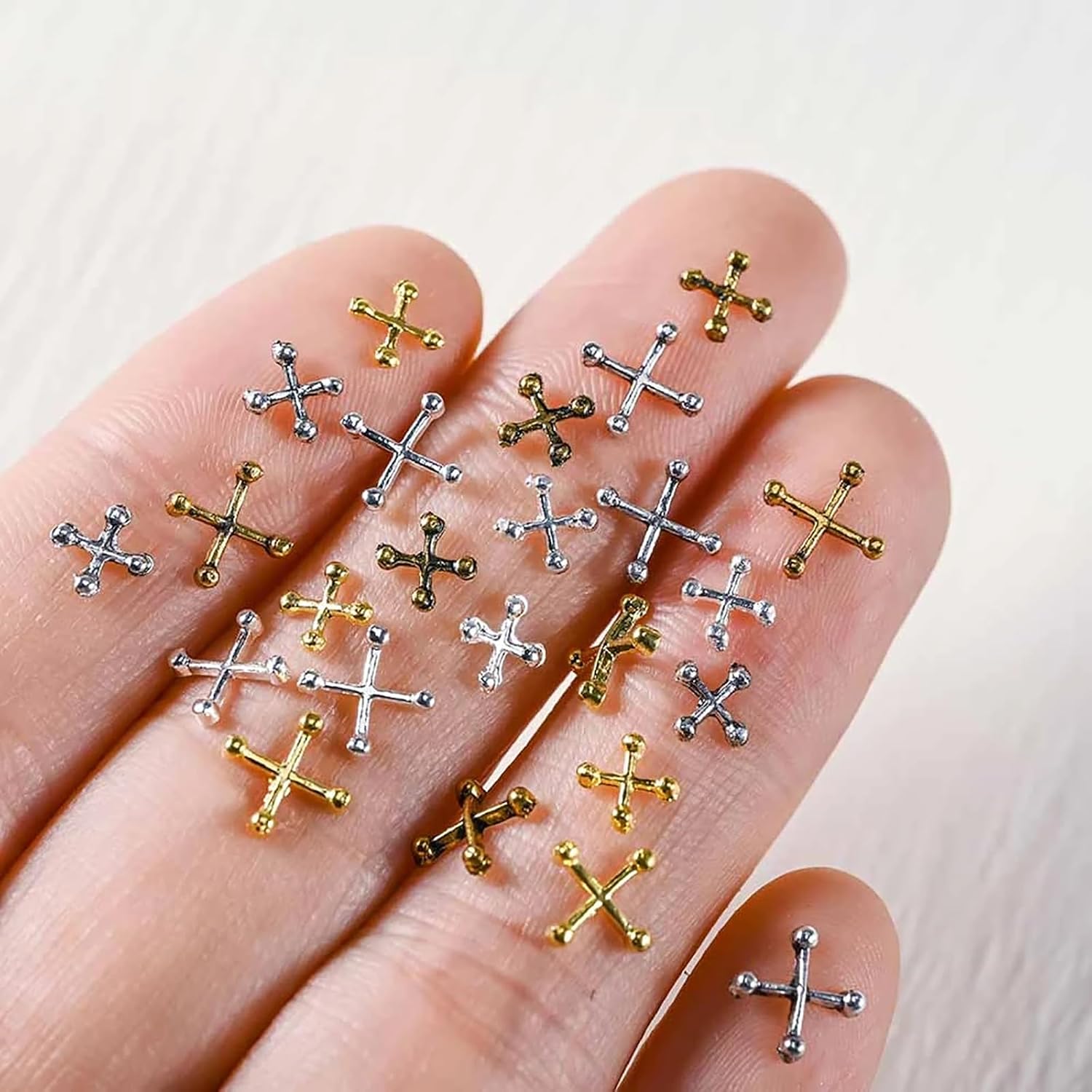 100PCS Rope-Knot Nail Charms, 3D Caviar Beads for Nails Half-Round Nail Pearl Mix Color Crystal Nail Chain Punk Nail Jewels Studs Nail Art Decorations for Nails Salon or DIY Craft Supplies