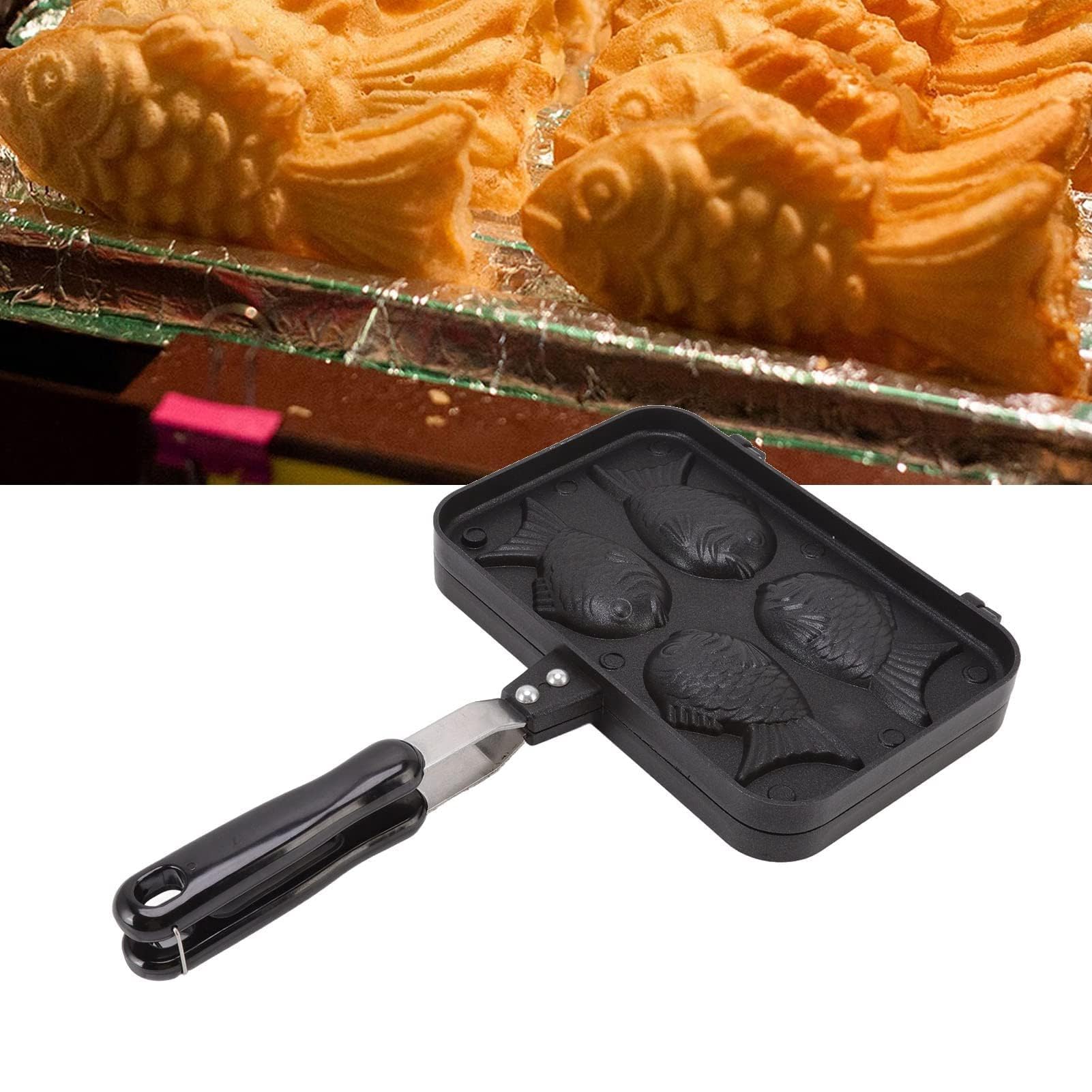 Taiyaki Pan, Tortiera a Forma di Pesce Waffle Cake Make Pan Pancake Maker Antiaderente Doppia Teglia Waffle Stampo per Cottura Piastra per Domestica Fai da Te