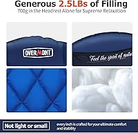 Vista 4 de Overmont Oversized XL Camping Chair for Adults - 400lbs Support Heavy-Duty Padded Folding Chair with Side Pocket Cup Holder Cooling Bag for Outdoor