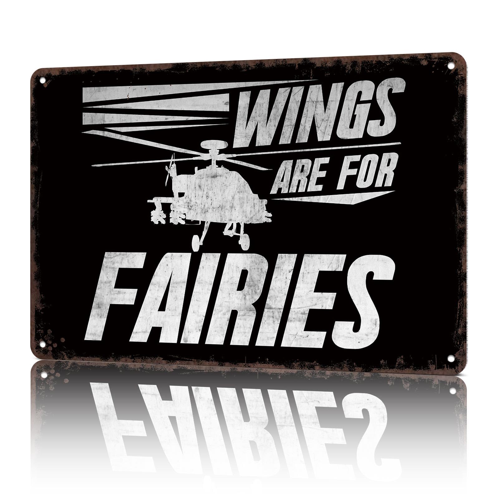 KWQDOZF Vintage Metal Signs Helicopter Pilot Boys Funny 8x12inch