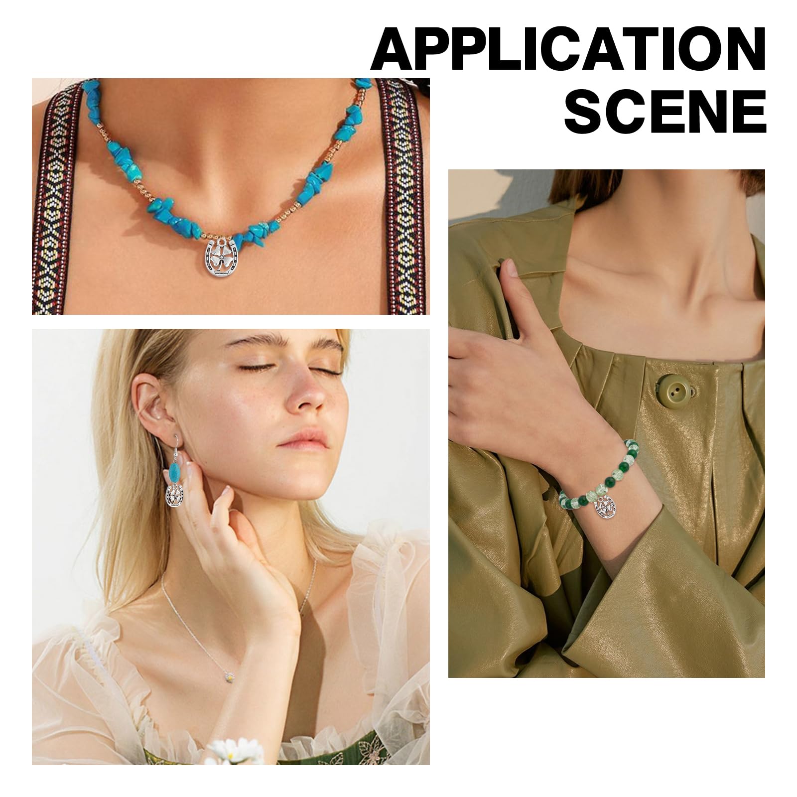 Amazon | SUNNYCLUE 1箱100個 合金 チャーム 馬蹄 チャーム ホース