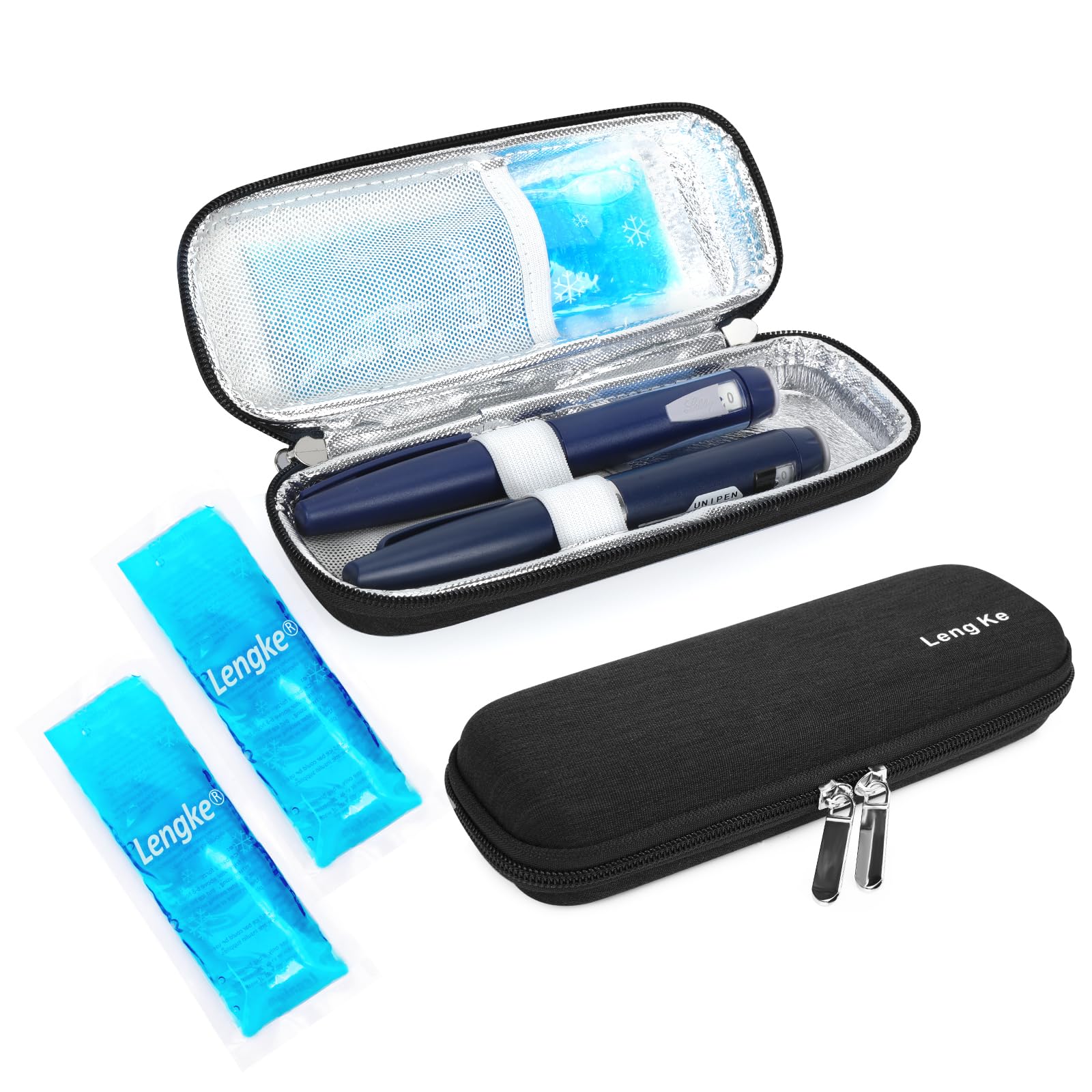 YOUSHARES Portable Insulin Cooler Travel Case - TSA Approved Diabetic Medication Cooling Bag, EVA Insulated Organizer for Epi Pens, Refrigerated Diabetes Supplies Carrying Storage Kit with 2 Ice Pack