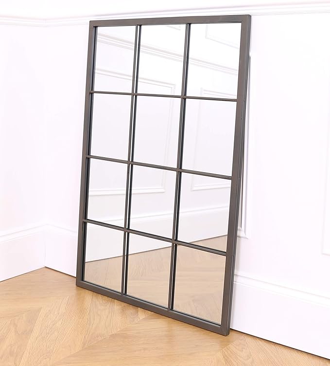 Select Mirrors Camden Rectangle Metal Window Wall Mirror 60cm x 90cm