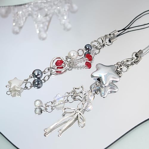 Miniatura 8 de Abalorios con cuentas para teléfono, pulsera de perlas, correa de muñeca, bonita correa para cámara, decoración de teléfono para cartera, AirPods,