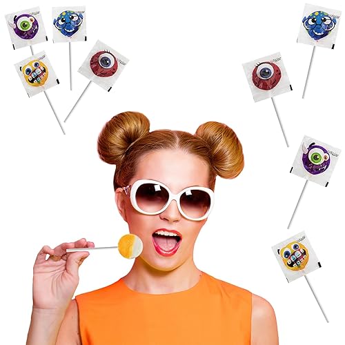 Miniatura 3 de Fruidles Piruleta de monstruo de Halloween, dulces de monstruo variedad, ideal para rellenos de bolsas de golosinas de Halloween, envueltas