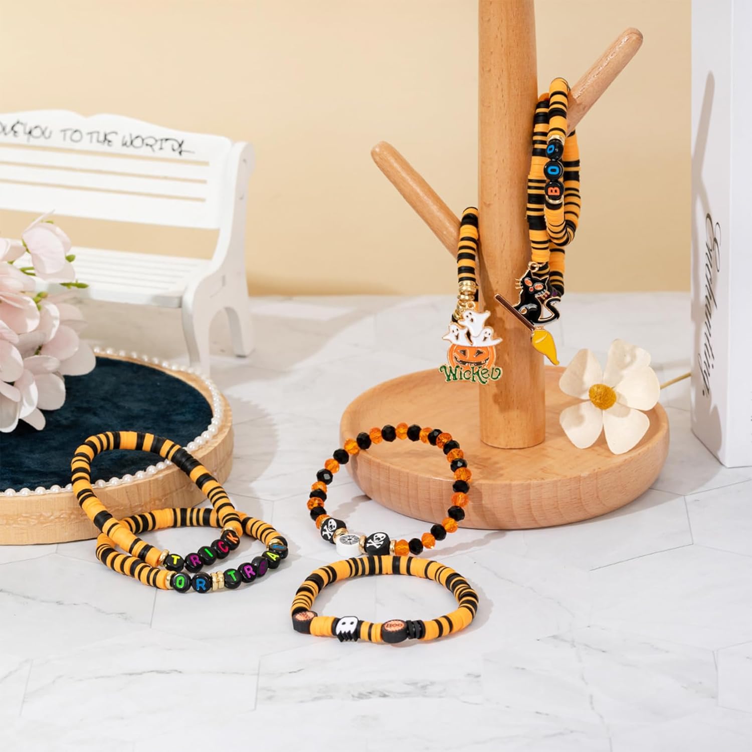 Friendship Beaded Bracelets for Women, Stackable Colorful Surfer Boho Clay Bead Stretch Bracelets - Image 4