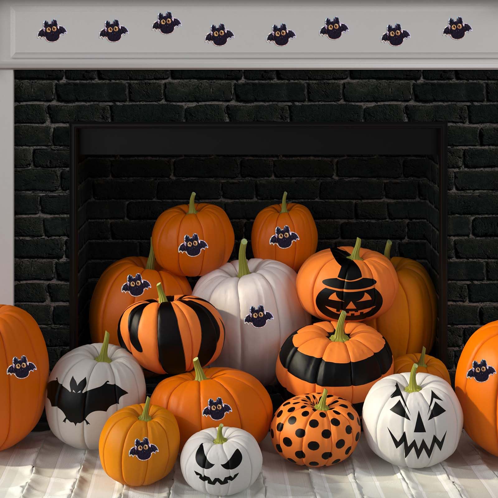 500 Autocollants Chauve-souris D'Halloween Pour Décoration De