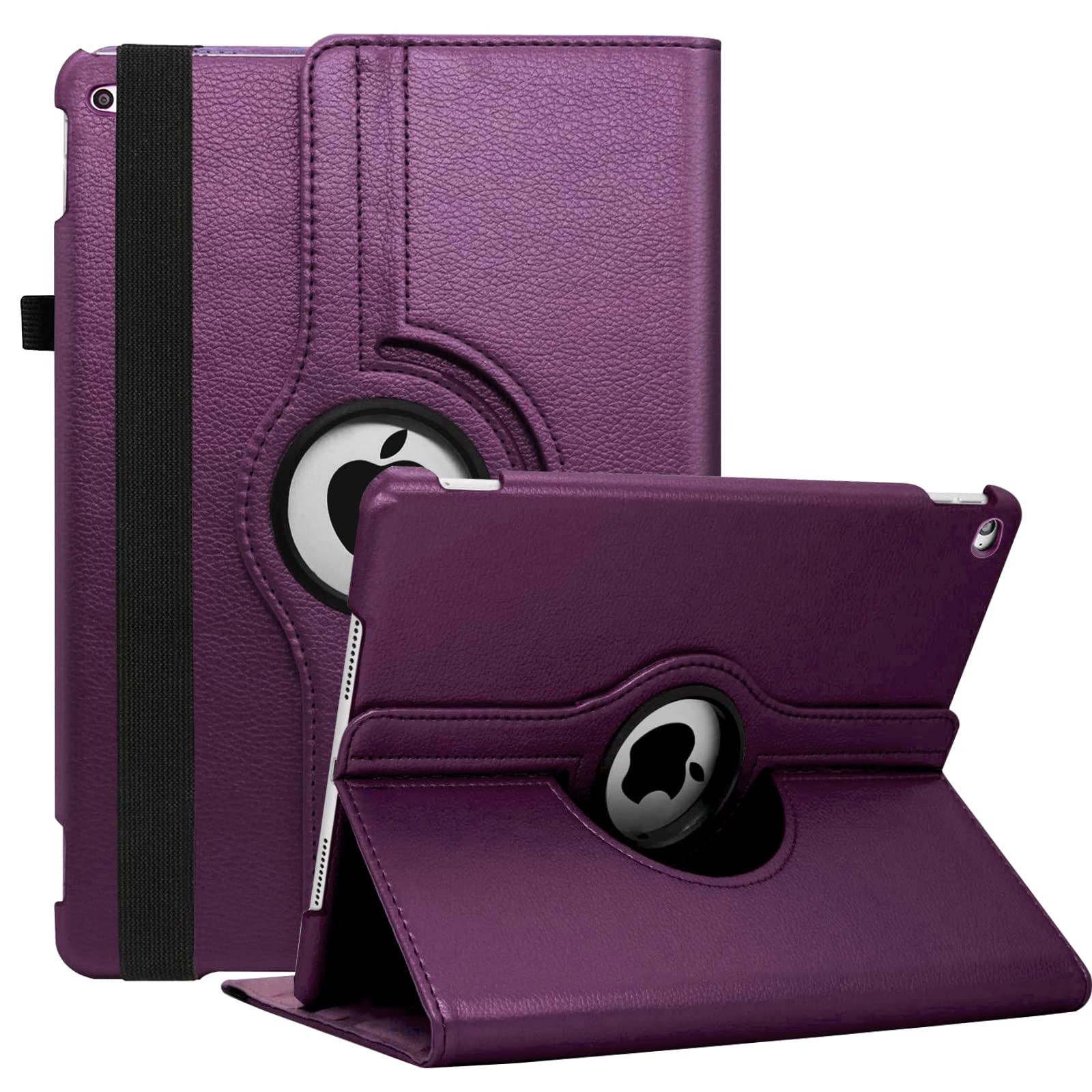 iPad Case Fit 2018/2017 iPad 9.7 6th/5th Generation - 360 Degree Rotating iPad Air 2 Case Cover with Auto Wake/Sleep Founction Compatible with Apple iPad 9.7 Inch (6th Gen, 5th Gen) - Purple