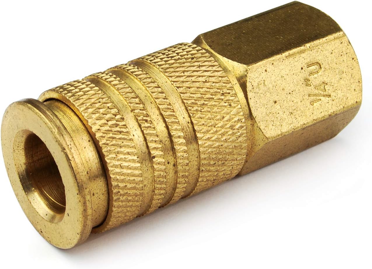 Primefit UC1414FB6-B10-P 1/4-Inch 6-Ball Brass Female Universal Coupler Contractor Pack, 10-Piece