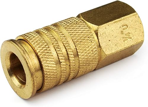 Miniatura 7 de Primefit UC1414FB6-B10-P Paquete de contratista de acoplador universal hembra de latón de 6 bolas de 1/4 pulgadas, 10 piezas