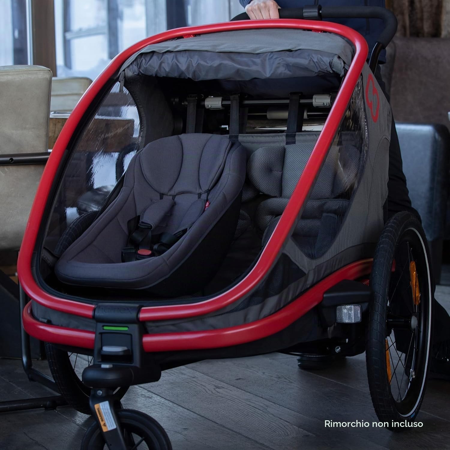 HAMAX Inserto per Bambini (Adatto a Tutti i rimorchi) - Supporto Morbido e Confortevole per Neonati, Facile da installare, Imbracatura di Sicurezza, Design Regolabile, Compatibile con sedili