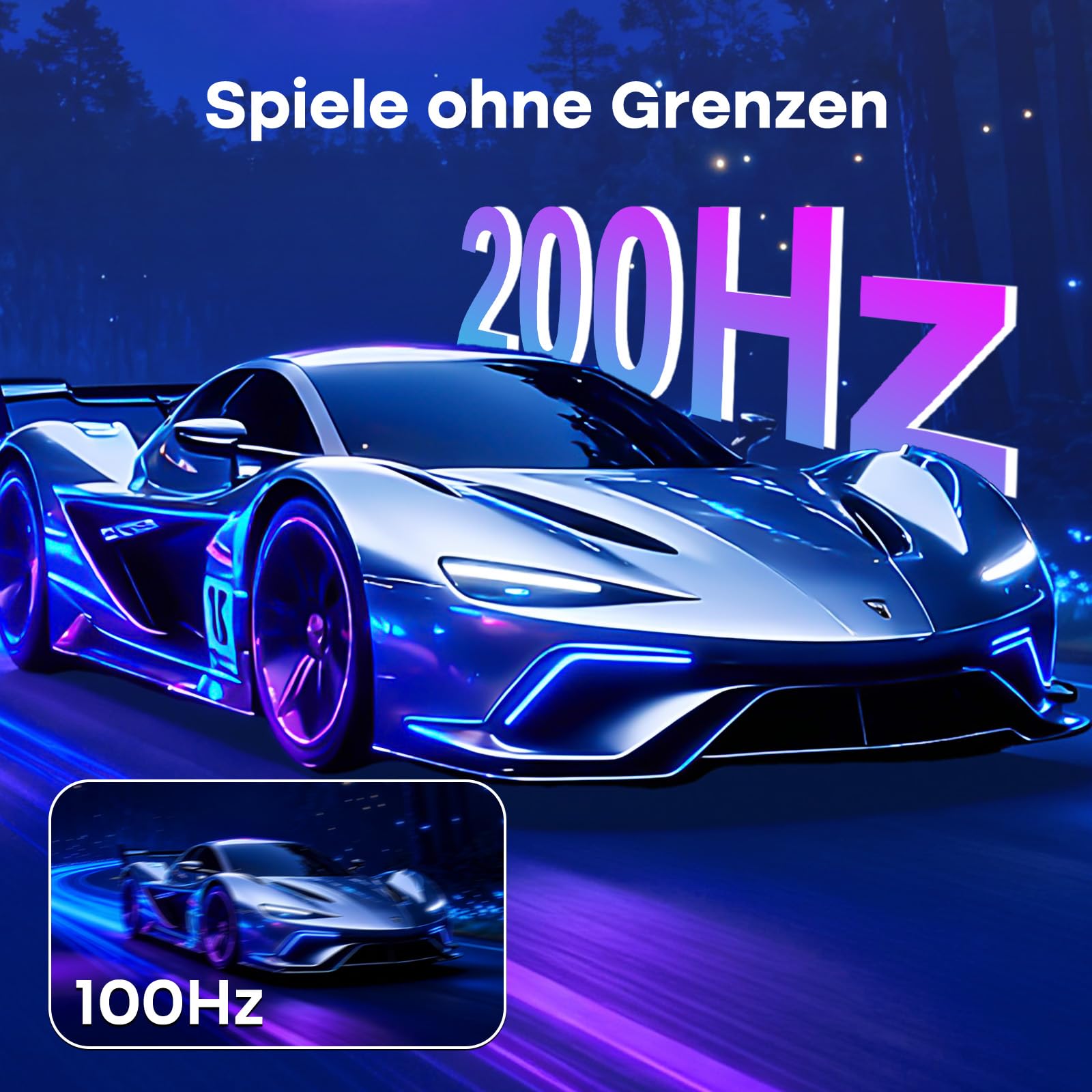 Amzfast Monitor da Gaming 27 Pollici – 200Hz, QHD 2560x1440, Rapido IPS, 1ms GtG, 95% DCI-P3, 130% sRGB, HDR, Adaptive Sync, VESA 100 * 100, HDMI 2.0 * 2/DP 1.4 * 2 con Cavo, Bianco - AMZG27F6Q