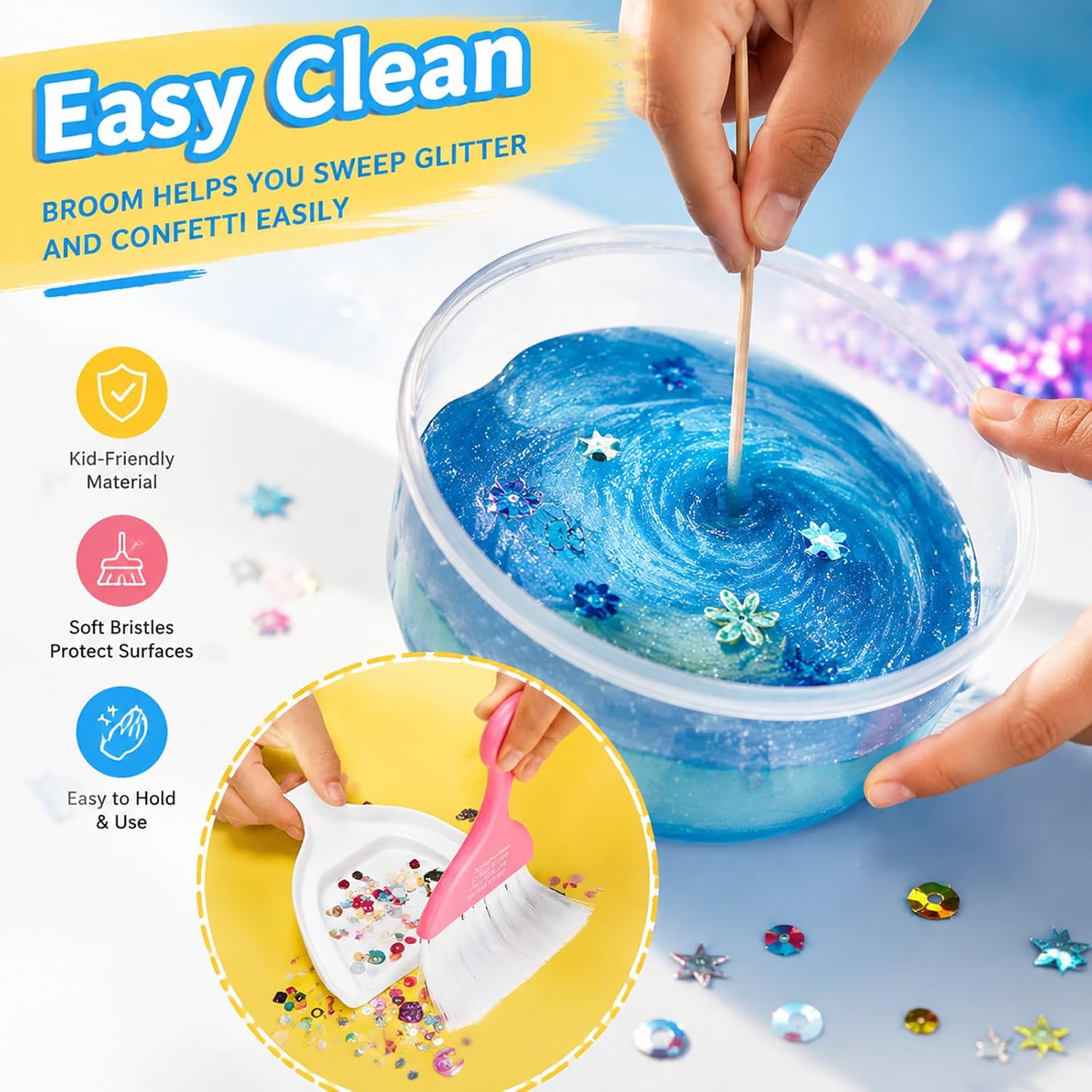 3 Pcs Mini Broom and Dustpan Set, Small Handheld Dust Pan | with Brush, Portable Cleaning Tools for Car Desk Keyboard Countertop Table Crumbs Sweeping
