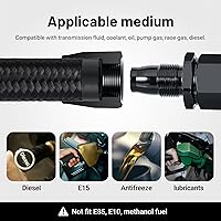 Vista 5 de EVIL ENERGY 8AN Fuel Line, AN8 Braided Fuel Hose Nylon CPE 5FT Black Negro