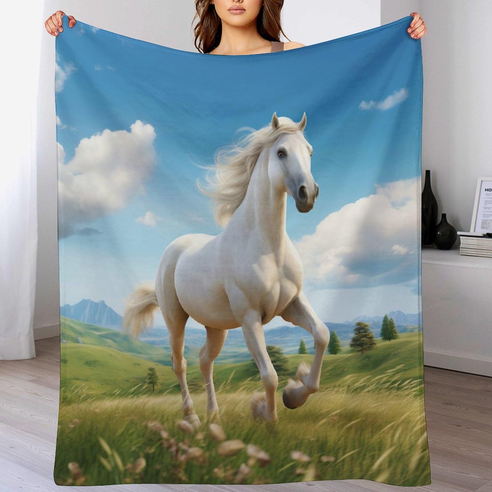 Manta suave de franela caballos para niños y adultos salon