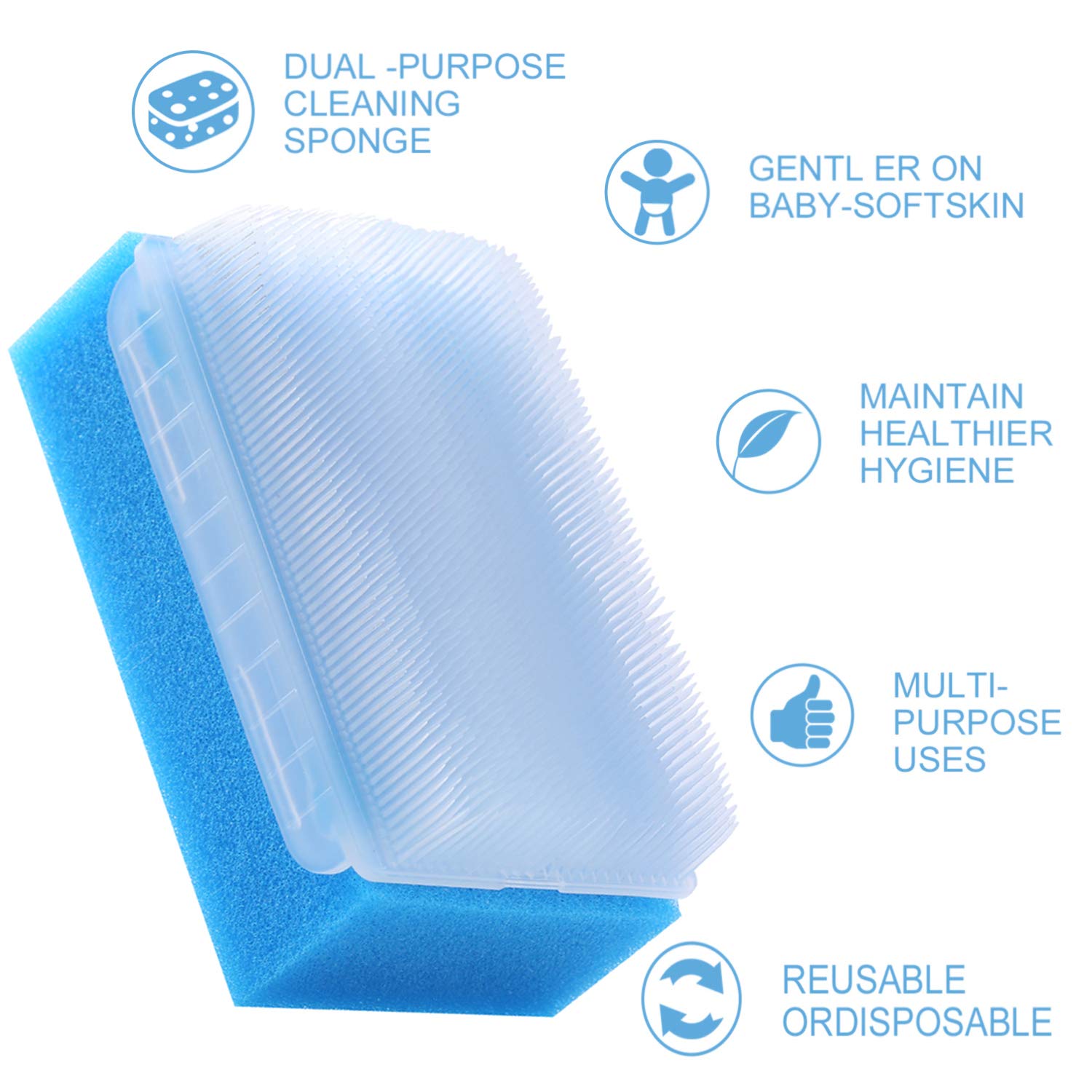 Cepillo sensorial – Depurador de baño reutilizable para bebé, paquete de 6 unidades.
