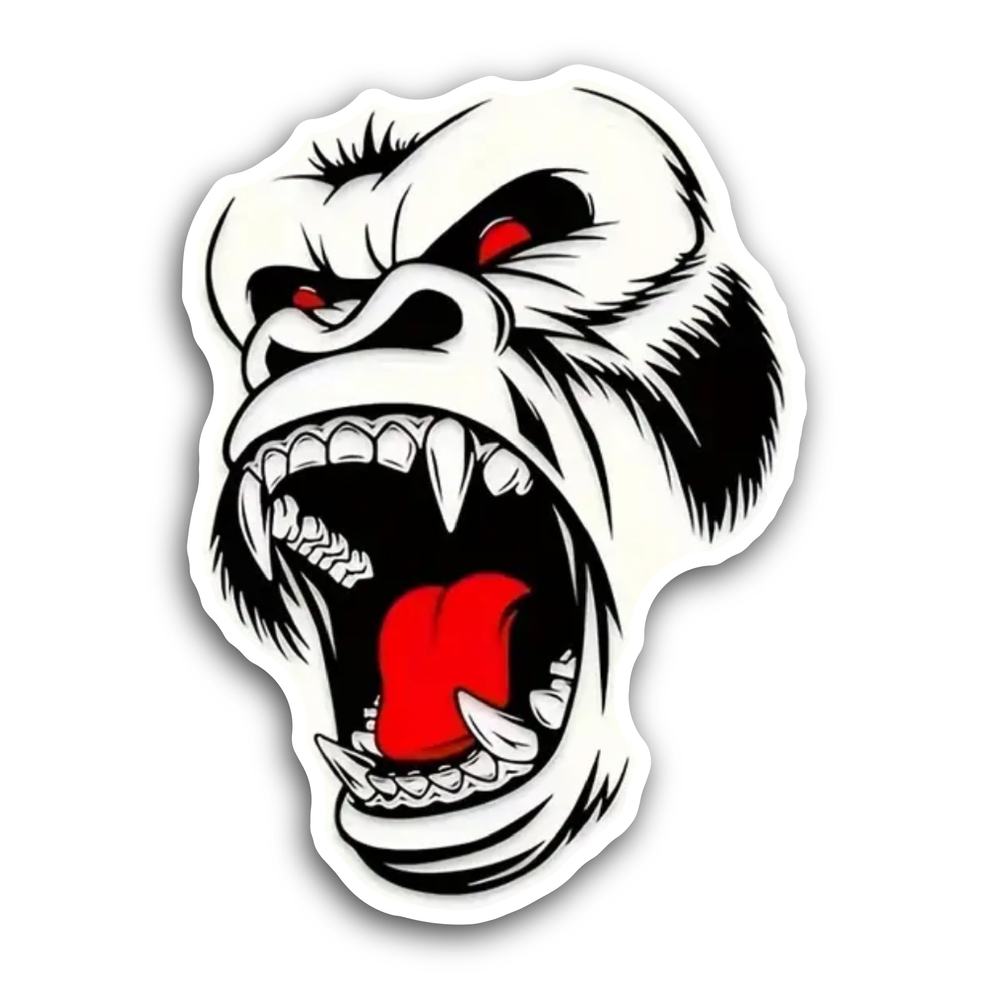 2 (Pieces) 3" and 5" Angry Gorilla Sticker, Waterproof Vinyl Decals for Many Purpose Like Cars, Trucks, Laptops, Phones, Windows and More