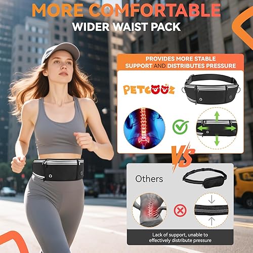 Miniatura 4 de Correa de perro manos libres con cinturón de cintura y bolsa con cremallera, correa de cintura resistente para correr, caminar, trotar y senderismo,