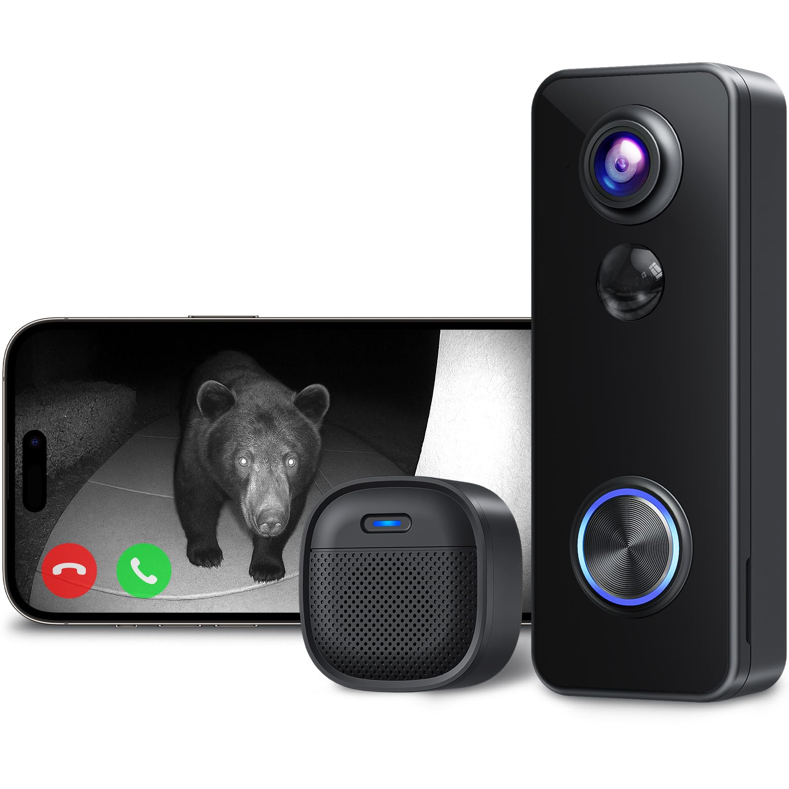インターホン ワイヤレスドアホン Alexa連動 カメラ付き インターホン