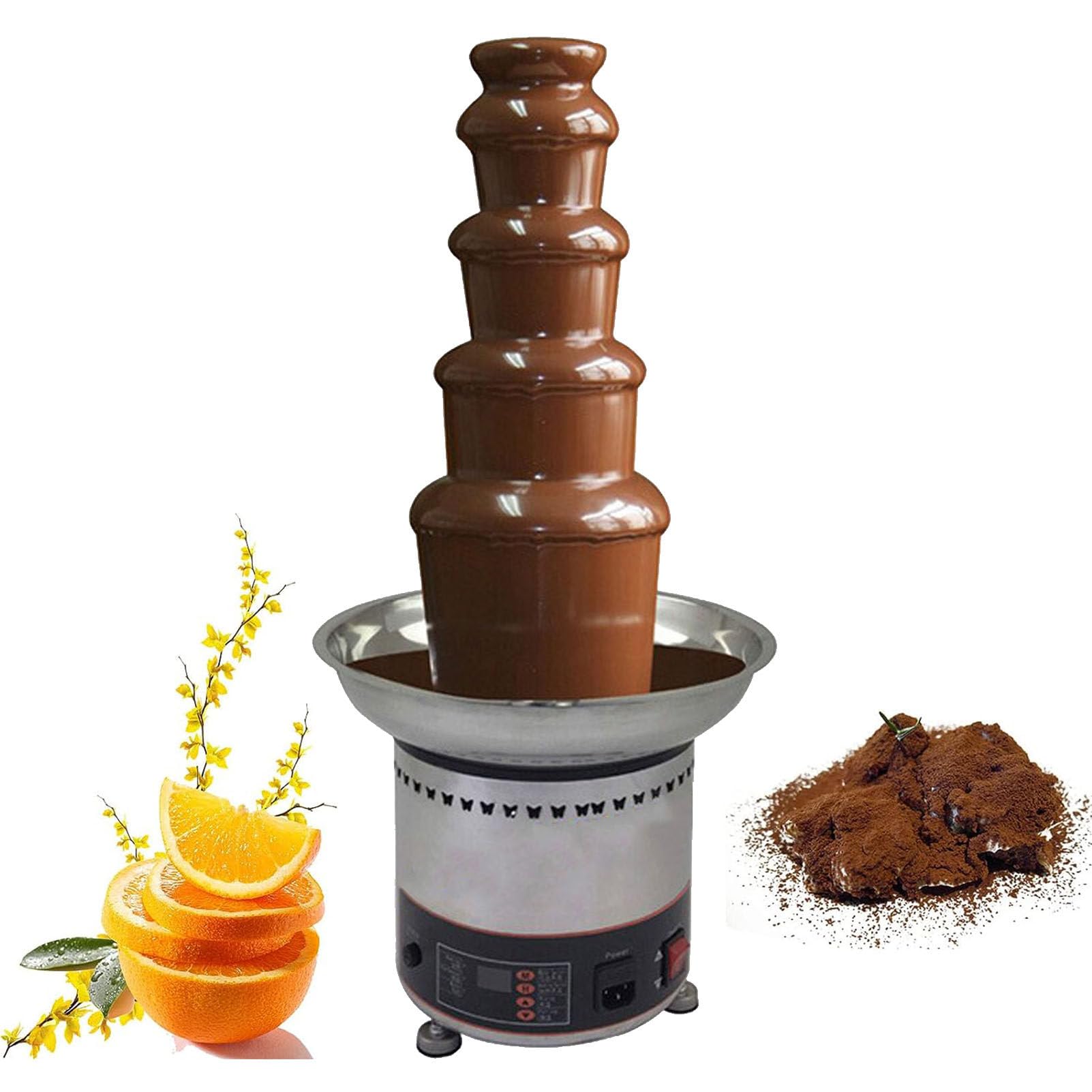 ASerZenith Commercial Chocolate Fountain Machine,4/5/6/7 Tiers Electric Chocolate Fountain Machine,For Nacho Cheese,Chocolate Sauce,Wedding,Party,5Tiers