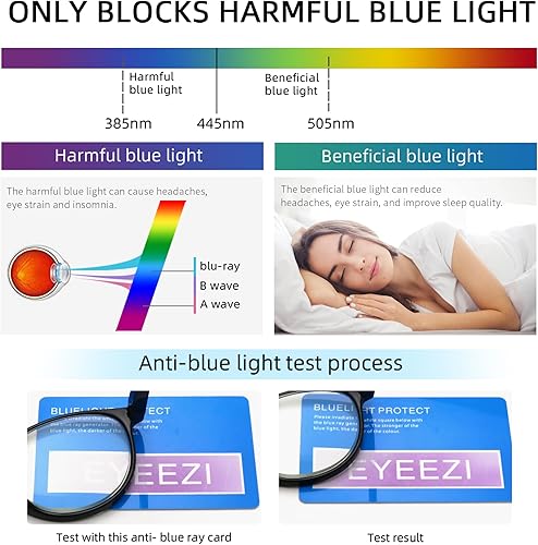 Miniatura 5 de Paquete de 5 lentes de lectura con bloqueo de luz azul para mujeres y hombres, bisagra de resorte UV400, lentes redondos para lectura de computadora
