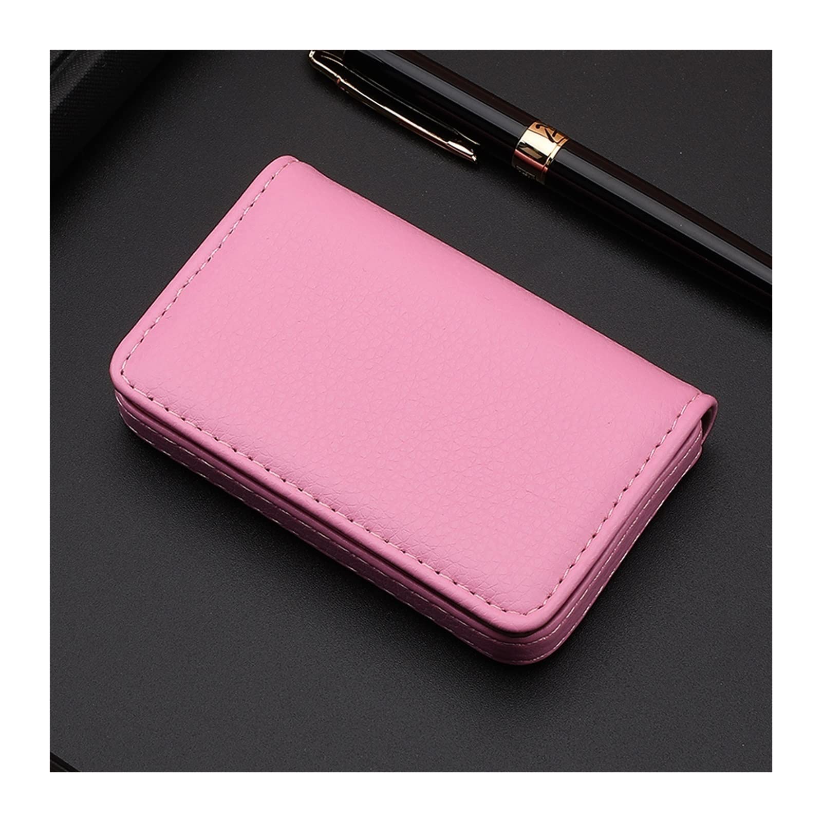 Porte-cartes business en métal grande capacité avec système à pousser pour homme et femme