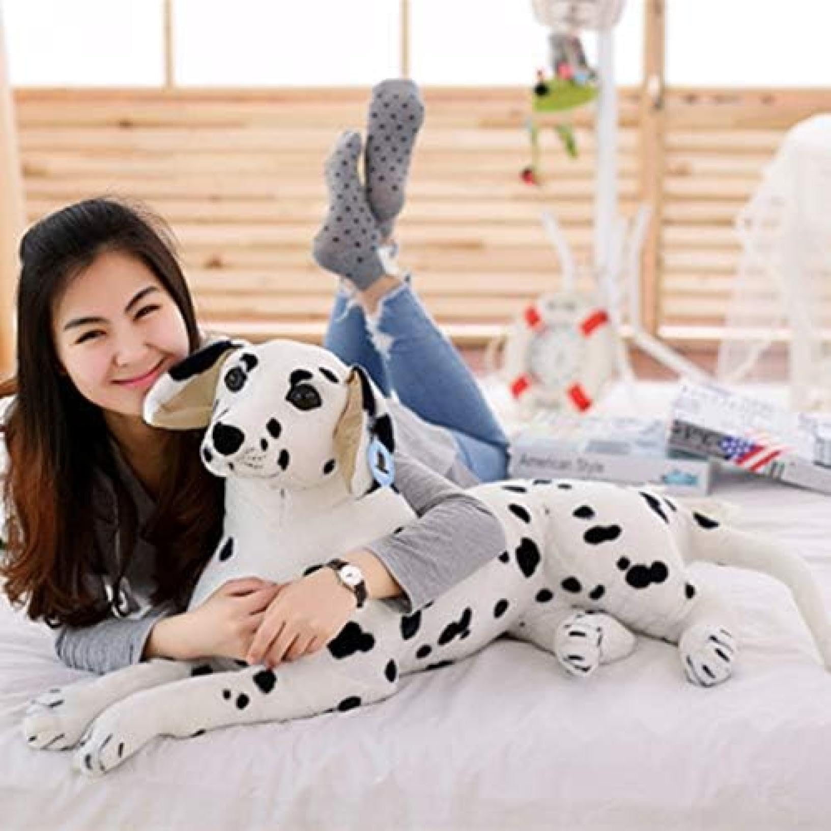 Amazon｜ぬいぐるみ 犬 ダルメシアン 可愛い 抱き枕 もちもち 大きい