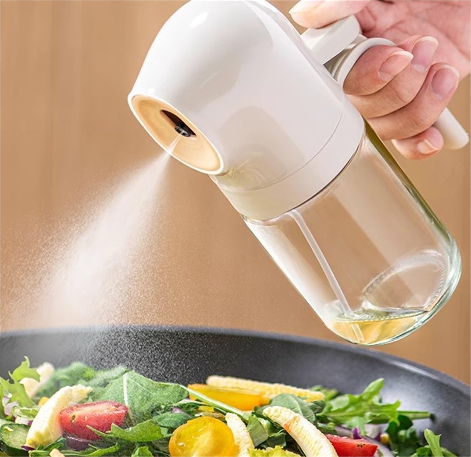 Dispenser Olio d'Oliva e Aceto Spruzzatore For Olio Da Cucina Senza Olio Portatile Adatto For Friggitrice Ad Aria For Friggere L'insalata Oliera da Tavola(Yellow)