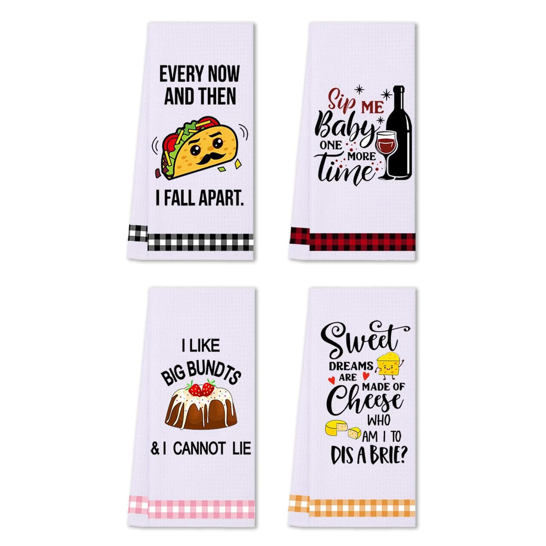 Juego decorativo de 4 toallas de cocina divertidas y bonitas para regalos del hogar