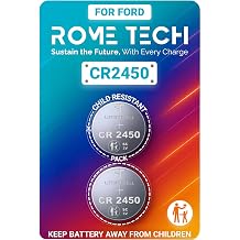 CR 2450 Battery for Car Key Fob 2-Pack Replacement for Ford & Lincoln 20152024 F-150/250/350/450/550/600, Explorer, Edge, Fusion, Bronco,Escape,Mustang, Ranger,Maverick, EcoSport, Nautilus, Corsair