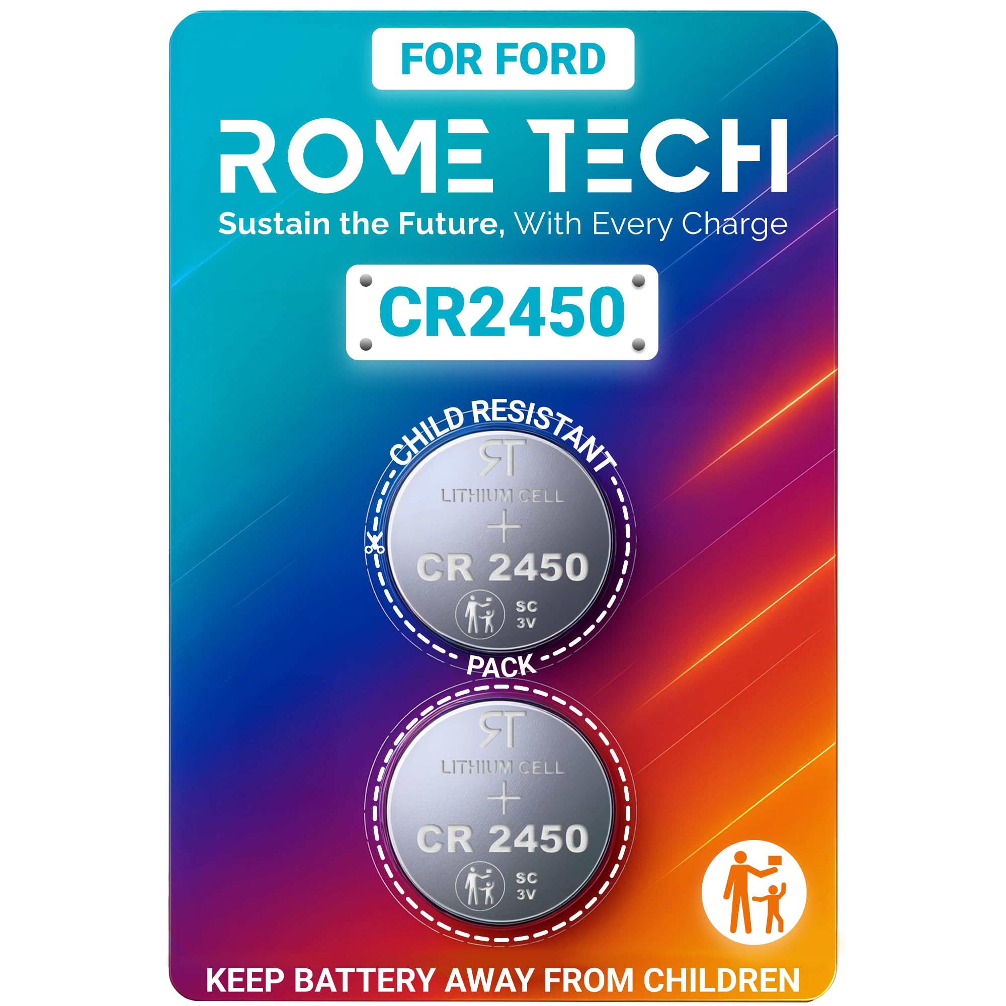 Amazon.com: Rome Tech CR2450 Key Fob Battery for Ford 