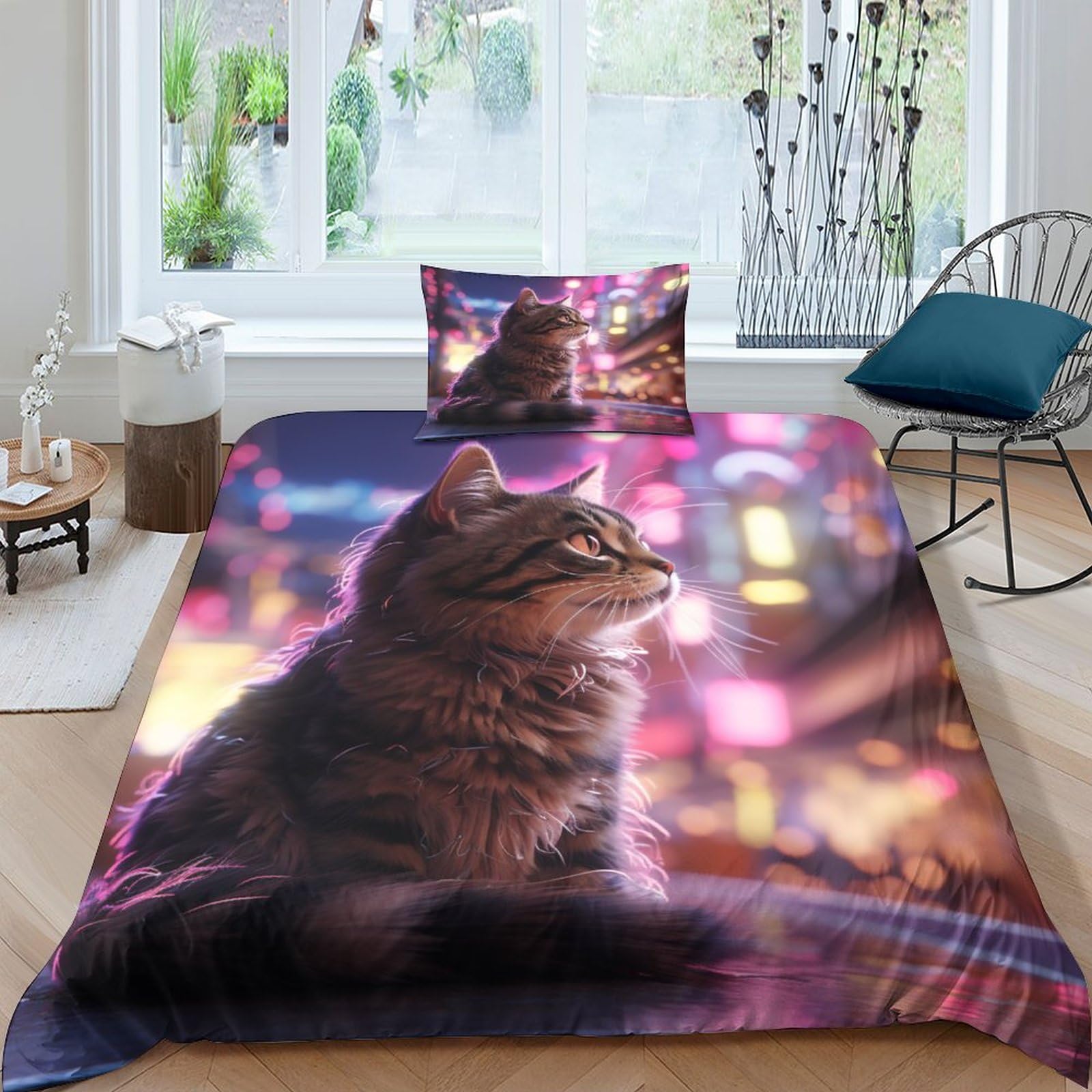 Parure de lit 135x200 cm IOFEER en coton doux pour un sommeil réparateur sans irritation