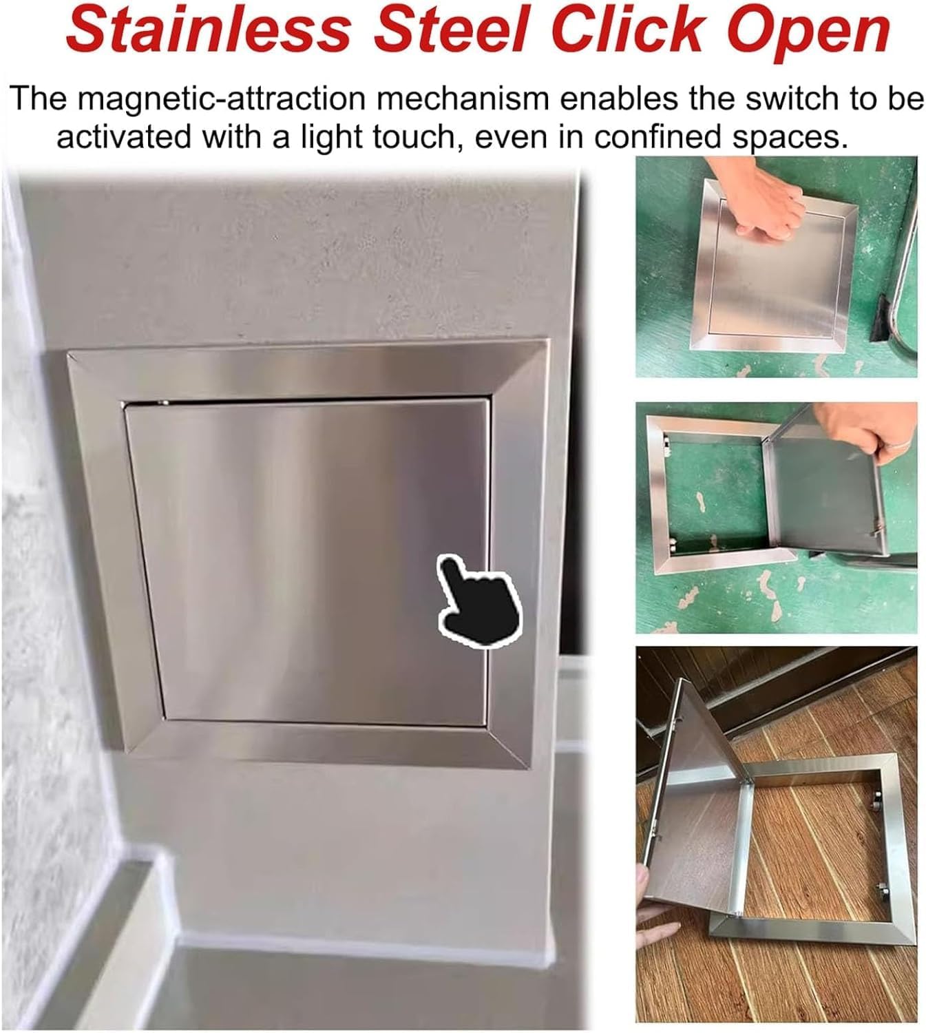 Heavy-Duty Stainless Steel Access Panel with Lock & Keys - Wall & Ceiling Inspection Door, 6x6 to 35x35 Inch, Secure Hatch for Electrical Wiring (50x90cm/20x35in)