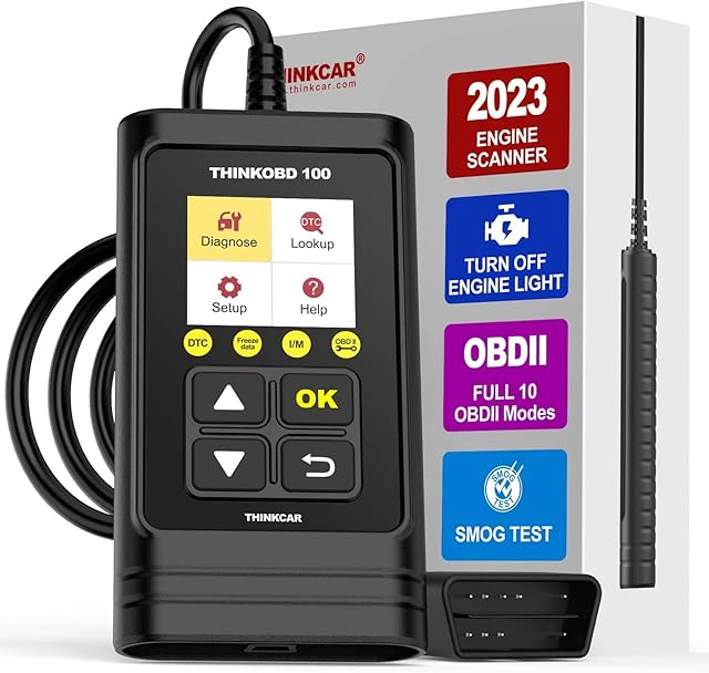 THINKCAR THINKOBD 100 Obd2 Code Reader, Universal OBDII Scanner Engine Fault Reader OBD2/ EOBD with Full OBDII Functions Automotive Car Diagnostic Tool for O2 Sensor/EVAP System/Smog Test