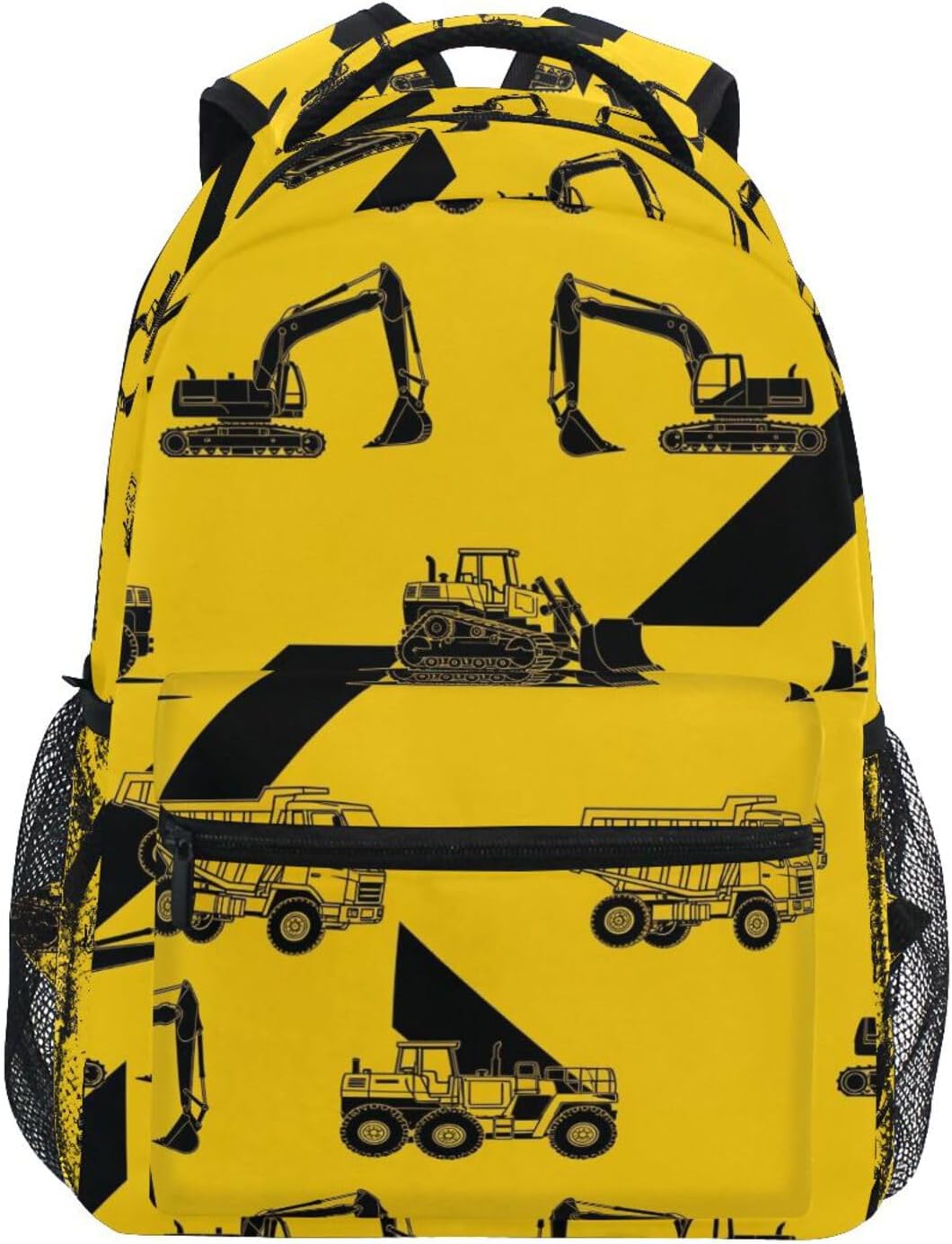 QUGRL Construction Machinery Pattern School Backpack for Girls Boys Large Bookbag Laptop Computer Bag Casual Hiking Travel Daypack Backpack Schoolbag for Teens College 16 Inch