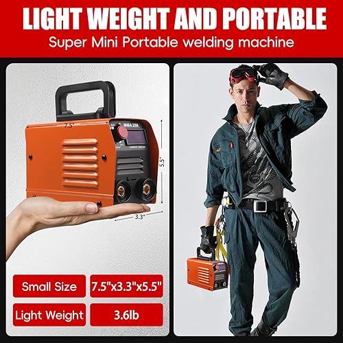 Miniatura 6 de MMA250 Mini máquina de soldadura eléctrica, soldador inversor IGBT portátil, tecnología de control sinérgico máquina de soldadura eficiente, ideal