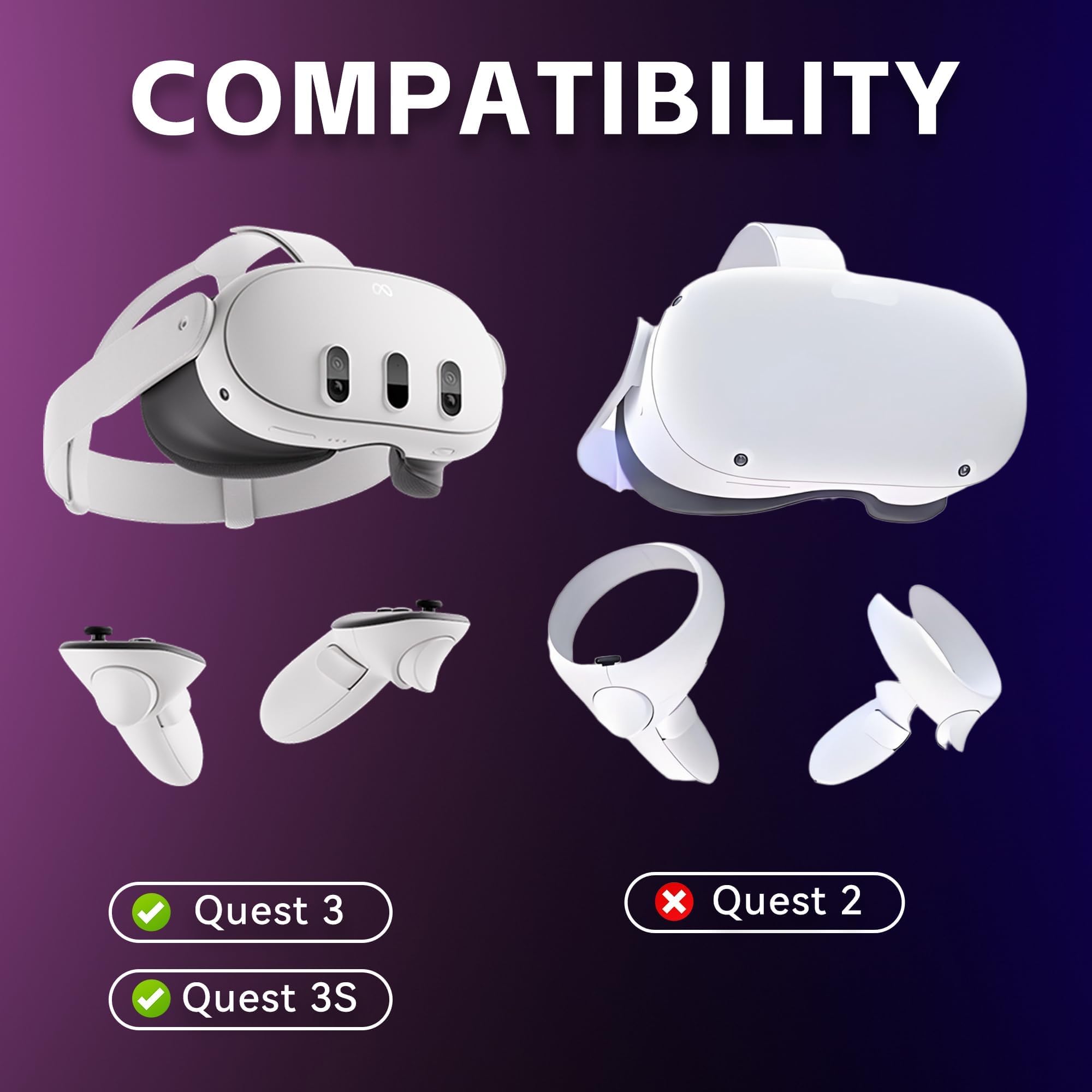 1 Paar Professionelle Ersatz Handgelenkriemen für Oculus Quest 3/Quest3, Dauerhaft und Anpassbar, Controllergriffriemen für Meta Quest 3S/Quest3S, Einfache DIY Montage - Weiß - 3