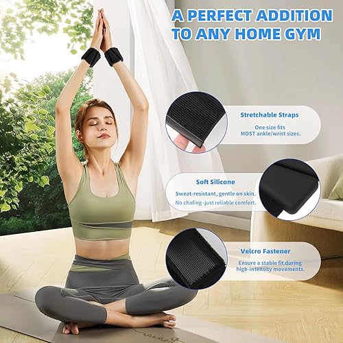 Miniatura 4 de Wrist Weights, Adjustable Ankle Weights for Women Men, Leg and Arm Weights for Home Gym Workout, Running, Yoga, Pilates, Barre, Exercise, Strength