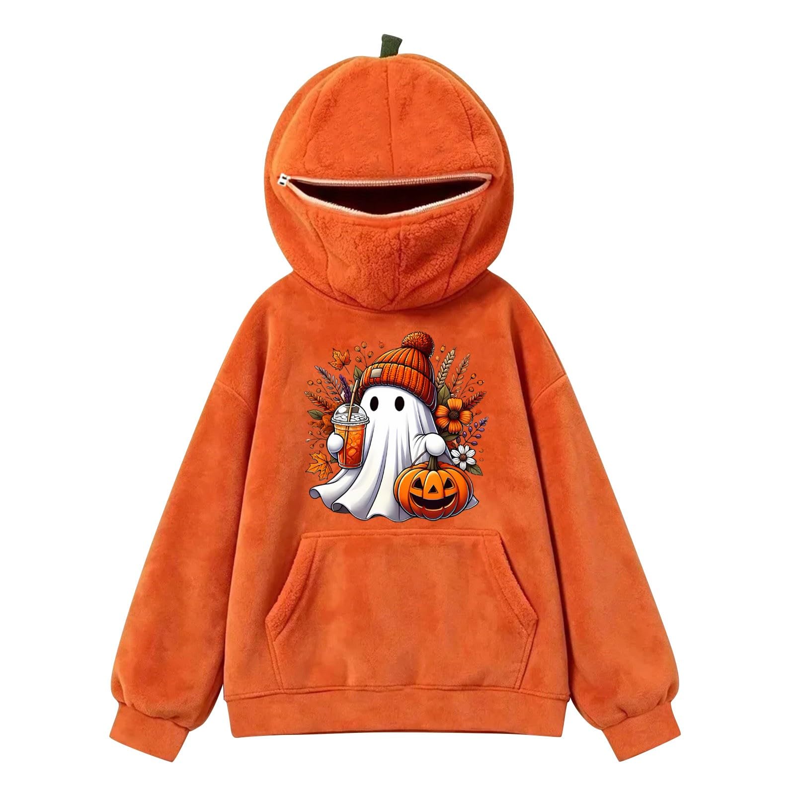 Sudadera con capucha de calabaza de Halloween para niñas | Sudadera con capucha suave y cálida para otoño e invierno, perfecta para fiestas de truco o trato, escuela, vacaciones