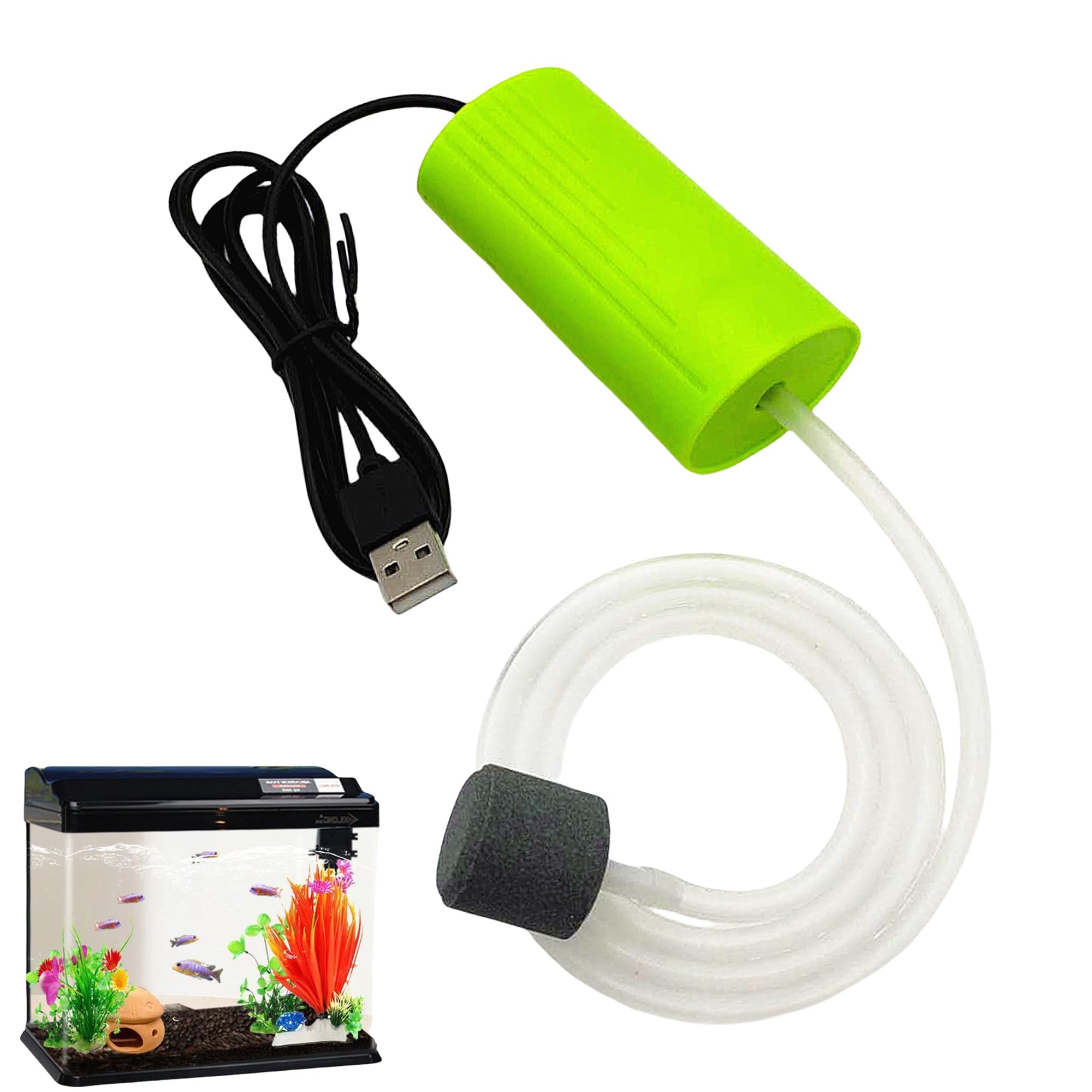 KENASTA エアーポンプ 水槽用 USB給電 酸素供給ポンプ 釣り/観賞魚対応 屋内屋外兼用 コンパクト設計