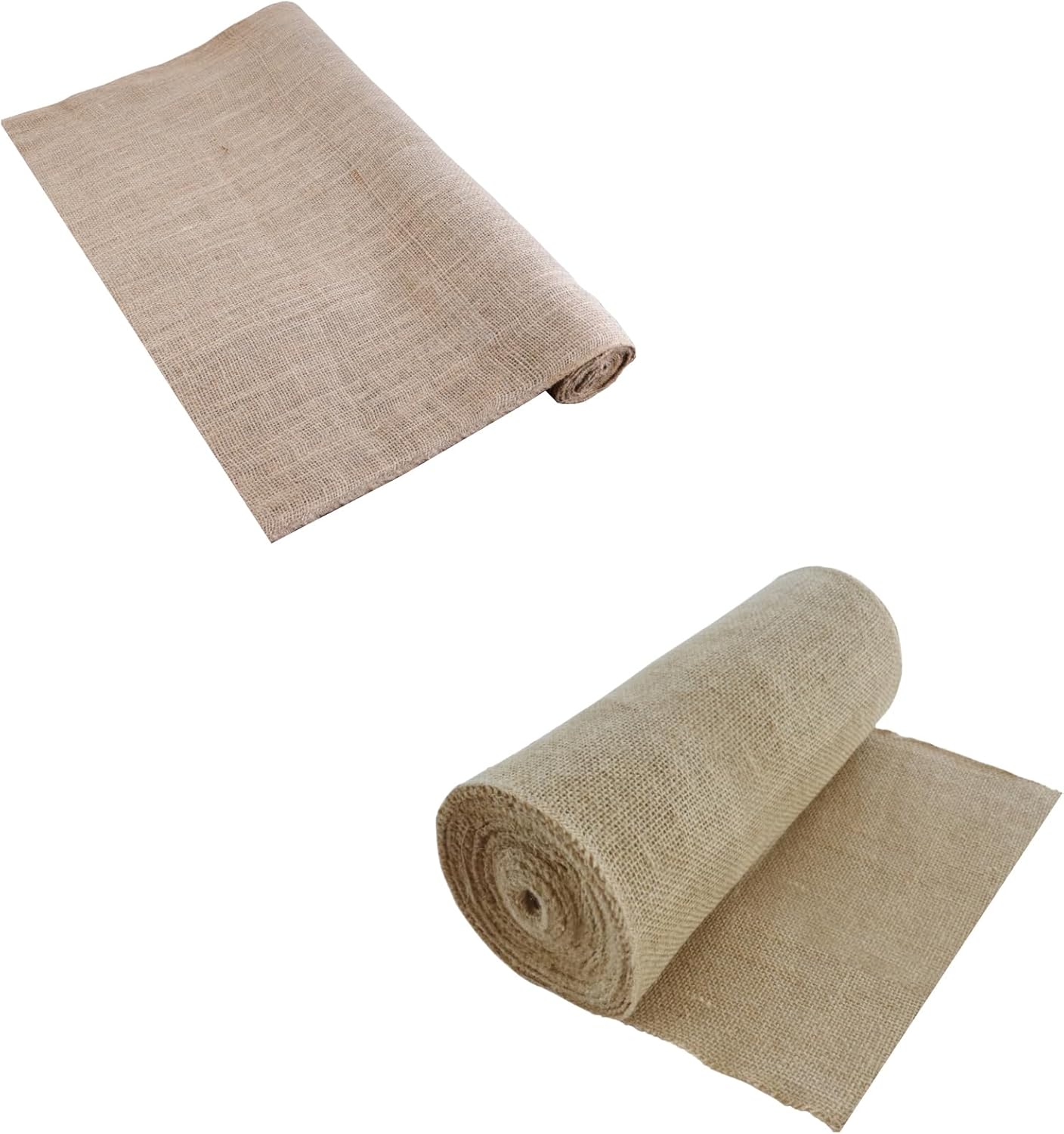 Agfabric 40" x 15 Feet Natural Burlap Fabric and High Density 64 inch x15 Feet Burlap Roll